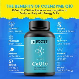 COQ10 WITH BIOPERINE - 200 MG 30 CAPSULES - Boostceuticals®