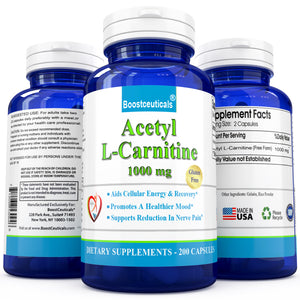 ACETYL L CARNITINE 1000mg 200 Caspsules - Boostceuticals®